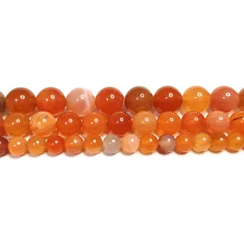 Top AAA Naturlige Afrika Orange Agat Runde Naturlig Gemstone Perler Til Smykker at Gøre DIY Armbånd Halskæde 6/8/10MM 1