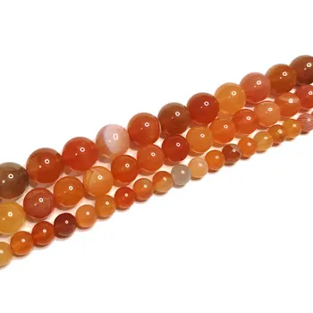 Top AAA Naturlige Afrika Orange Agat Runde Naturlig Gemstone Perler Til Smykker at Gøre DIY Armbånd Halskæde 6/8/10MM 4