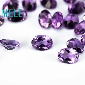 Top kvalitet Brasilien natural amethyst crystal,6X8mm 1.2 ct oval cut smykkesten til smykkefremstilling,DIY løs sten 5
