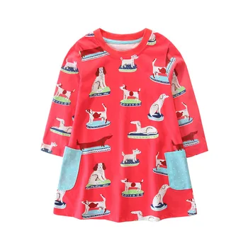 Top mærke babytøj pige kjoler stribe hjerte lommer børn kjoler bomuld børn kjoler med lange ærmer efteråret 2018 kjole kid 2