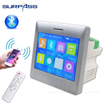 Touch Skærm 4 Kanals Klasse D-Væggen Forstærker, Bluetooth, FM-Radio, 25W HiFi Stereo Lyd Smart Home baggrundsmusik System Audio 0