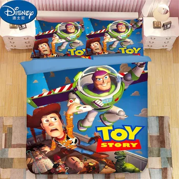 Toy Story Strøelse Sæt Woody, Buzz Lightyear Dynebetræk Pudebetræk Toy Story børn Tegnefilm Dyne, Sengetøj Sæt sengelinned 3