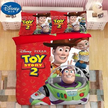 Toy Story Strøelse Sæt Woody, Buzz Lightyear Dynebetræk Pudebetræk Toy Story børn Tegnefilm Dyne, Sengetøj Sæt sengelinned 5
