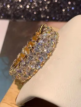 Trendy Kvinders Hjerte Design Fuld Finger Luksus Cubic Zircon Bryllup Engagement Party Wrap Ring Smykker J1758 3