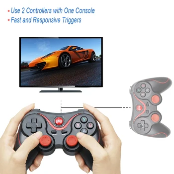 Trådløs Bluetooth 3.0 T3/X3 Joystick, Gamepad Til PS3 Gaming Controller Kontrol for Android Smartphone, Tablet, PC, TV-Box Holder 1
