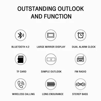 Trådløs Bluetooth Højttaler FM-Radio Sound Box Desktop Vækkeur Subwoofer Musik Afspiller TF Kort Bas Højttaler Boom For Xiaomi