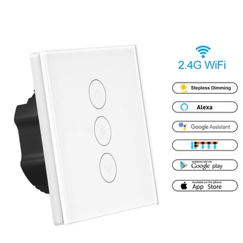 Trådløse Smart Lysdæmper I Væggen, afbryderknappen Touch Kontrol WiFi Lys Skifte Arbejde med Alexa, Google Assistent IFTTT 2