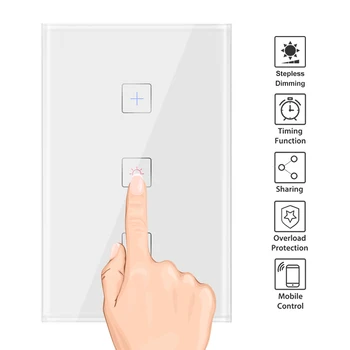 Trådløse Smart Lysdæmper I Væggen, afbryderknappen Touch Kontrol WiFi Lys Skifte Arbejde med Alexa, Google Assistent IFTTT 4