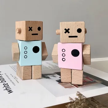 Træ-Robot Organer Justerbar Fælles Træ Legetøj, Kunsthåndværk Kids Room Dekoration Foto Rekvisitter Ny 4