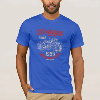 Tshirt mænd Vintage Siden 1959 Fødselsdag, Gave, Motorcykel Cykel Bomuld personlighed T-shirt 0