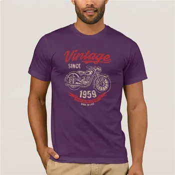 Tshirt mænd Vintage Siden 1959 Fødselsdag, Gave, Motorcykel Cykel Bomuld personlighed T-shirt 5