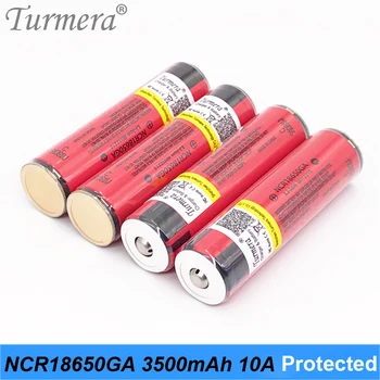 Turmera 18650 3500mAh Batteri NCR18650GA 10A afladningsstrøm med Beskyttet yrelsen for Genopladelig Lommelygte og Bruge Forlygte 1
