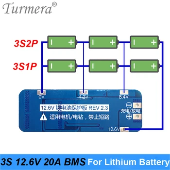 Turmera 3S 20A BMS 10,8 V 12,6 V 18650 Lithium Batteri Beskyttet yrelsen for Skruetrækker Batteri og Uninterrupted Power Supply 12V 5