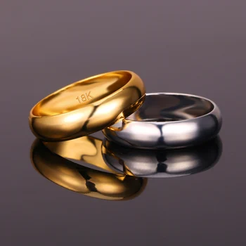 U7 Enkle Stil Bryllup Bands Ringe, Guld/Sølv/Sort Farve, 5MM Bred Par elskers Ring for Mænd/Kvinder Jubilæum Gave R371 3