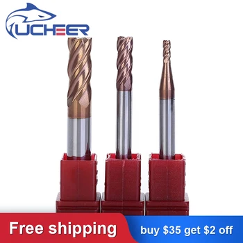 UCHEER cnc-værktøjer HRC50 4 Fløjte 8mm 10mm 12mm Hårdmetal til Fræsning Wolfram Stål Cutter endefræsere fræseren 0