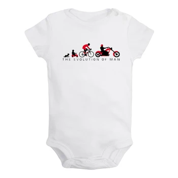 Udviklingen af Mennesket Biker Motorcykel Cykel Sort Trykt Nyfødte Baby Pige, Drenge Tøj, Kort Ærme Romper Udstyr Bomuld 27300
