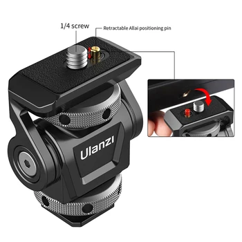 Ulanzi U-150 Universal DSLR-Kamera Monitor Mount 360 Rotation Justerbar Skærm Adapter med Koldt Sko 1/4 Skrue 0