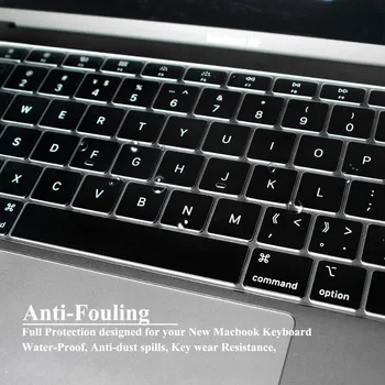 Ultra Tynd TPU Tastatur Dække Huden Beskytter for Nye MacBook Air 13 Tommer 2018 2019 Udgivelse A1932 med Retina-Skærm Touch-ID 2