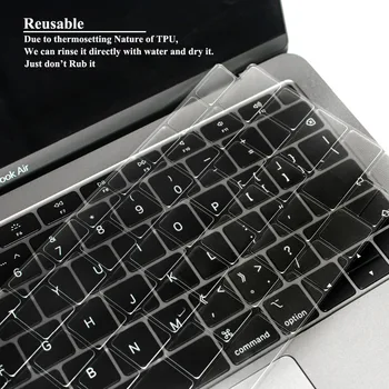 Ultra Tynd TPU Tastatur Dække Huden Beskytter for Nye MacBook Air 13 Tommer 2018 2019 Udgivelse A1932 med Retina-Skærm Touch-ID 4