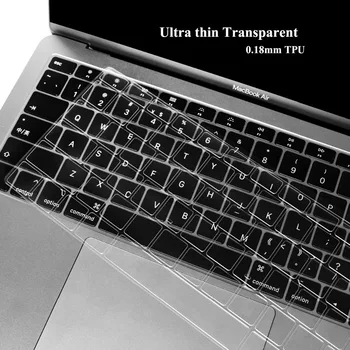 Ultra Tynd TPU Tastatur Dække Huden Beskytter for Nye MacBook Air 13 Tommer 2018 2019 Udgivelse A1932 med Retina-Skærm Touch-ID 5