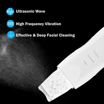 Ultralyd Hud-Skrubber-Ion Genopladeligt Dybt Ansigt Rengøring Vibrationer Massageapparat Acne Hudorm Fjernelse Exfoliating Cleanser 3