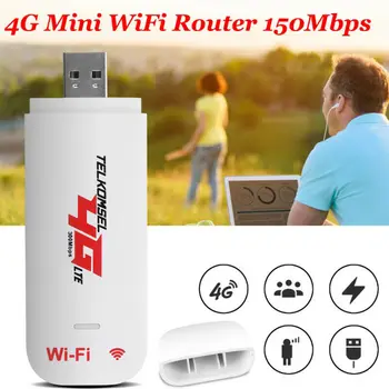 Ulåst 4G LTE Router WIFI Trådløse USB-Dongle Bredbånd Modem 150 Mbps Bærbare Bil WIFI Router Hotspot 0