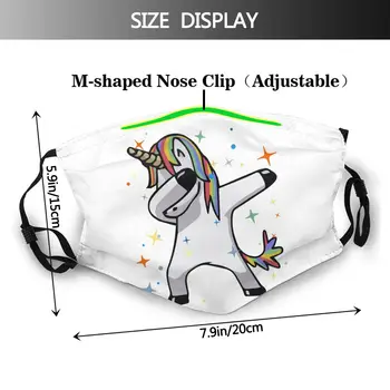 Unicorn Munden ansigtsmaske Oprindelige Enhjørning Dab Facial Mask Polyester for Voksne Rart med 2 Filtre Maske 4