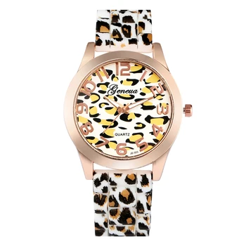 Unik Leopard Print Kvarts Ur til Kvinder Silikone Rem Ure Lysende Analog Armbåndsur til Damer 4