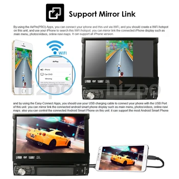 Universal 1din Bil Radio Android 9.0 GPS-Multimedia-Afspiller SWC DAB+TPMS RDS DVR BT MIC KORT Bluetooth Mirrorlink Stereo Autoradio 1