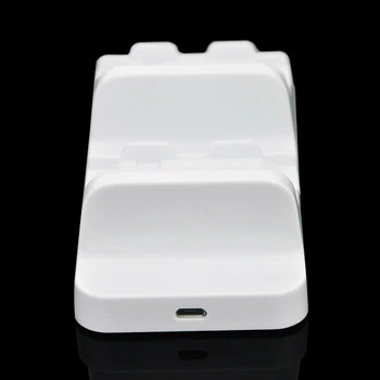 Universal 2 stk Genopladelige Batterier + Opladning af Dual Controller Dock Oplader til XBOX Controller Batteri Stander Hvid 4