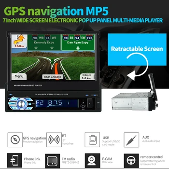 Universal 9601G 7,0 tommer AUX USB-TFT-LCD Touch-Skærm MP5 Afspiller Bluetooth 2.0 FM-Radio, GPS Europa-Car Multimedia-Kort 2
