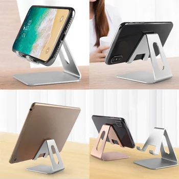 Universal Tablet Holder Desktop Oplade Stander Til iPad, iPhone Aluminium Legering Stå Smart Telefon Støtte Beslag 18477