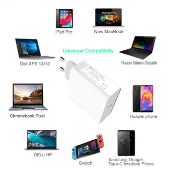 URVNS 87W MacBook Pro USB-C Oplader Dobbelt USB-Port PD strømforsyningen Til MacBook,Samsung,Nexus,Nintendo Skifte, Lenovo, ASUS, Acer 1