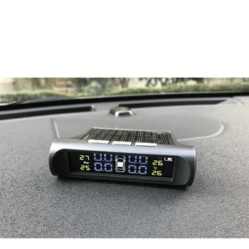USB-Solar Oplader Bil TPMS-Tire Pressure Monitoring System HD Digital Display Auto Alarm af 4 eksterne eller Interne 5