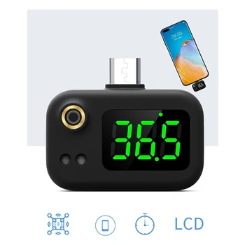 USB-Termometer Intelligent Bærbar Mini Mobiltelefon Termometer Ikke-kontakt Type Infrarød Termometer til apple micro-type-c 5