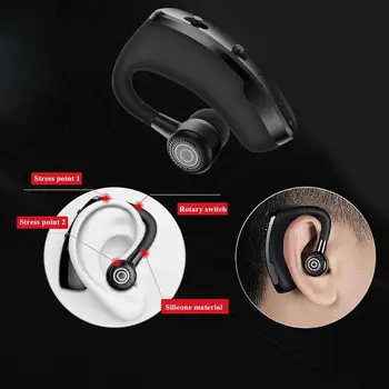 V9 hovedsæt, Håndfri Bluetooth-hovedtelefoner, trådløse headset Forretning headset Kørsel Opkald Sports høretelefoner til iphone, Samsung 0