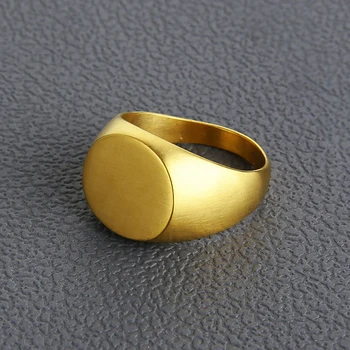 Valily Herre Ring Enkle Oval Mat Ring Mode Guld Farve Finger Band Ring Mænd i Rustfrit Stål Signet Ringe til kvinder 3