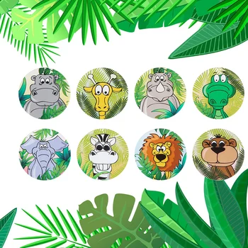VALIOSOPA 500pcs/roll Zoo Dyr Stickers Sæt 1 Tomme Cirkel Tape til Indpakning Dekoration skolebørn Gave Belønne A6051 4