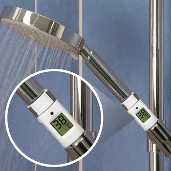 Vandtæt Digital Badekar med brusehoved Vand Temperatur 0~69 Grader Celsius Termometer med en Alarm LED Lys 5