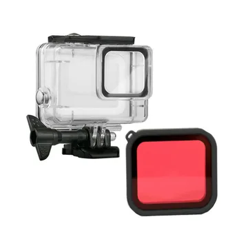 Vandtæt Sag Linse Filter 40M Dykning Filter-Objektiv Protector shell, der Passer Til GoPro Hero 7 Hvid Sølv Sports kamera 4
