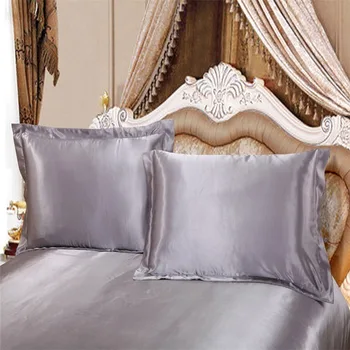 VARMT! ren silke satin sengetøj sæt,boligtekstiler King seng,sengetøj,dyne dækker fladskærms-ark, pudebetræk og lagner 1339