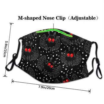 Vaskbar Unisex Mothman Nat Ansigtsmaske Overnaturlige Munden Ansigt Maske Anti Støv Beskyttelse Cover Respirator Dæmpe 1