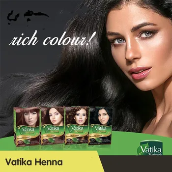 Vatika 2 Kits Høj kvalitet, Rene Naturlige Henna hårfarve Nuance/ Henna Øjenbryn , Ideel til Hår, Skæg & Øjenbryn 30-minutters hurtig farvestof 1