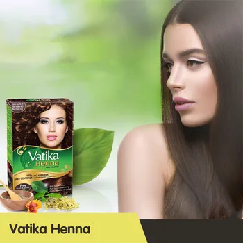 Vatika 2 Kits Høj kvalitet, Rene Naturlige Henna hårfarve Nuance/ Henna Øjenbryn , Ideel til Hår, Skæg & Øjenbryn 30-minutters hurtig farvestof 4
