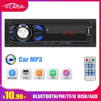 VCACA 1DIN In-Dash Bil Radio Stereo Fjernbetjening Digital Bluetooth Audio Music Stereo 12V Bil-Radio, MP3-Afspiller, USB/SD/AUX-IN 3