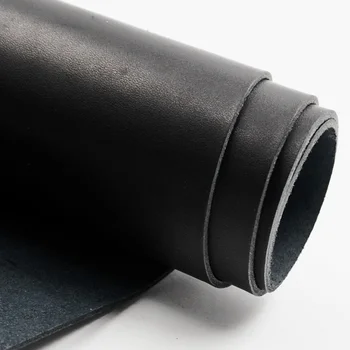 Veg garvet første lag læder ægte okselæder udskæring sort farve 1,0 mm 2,0 mm tykkelse maling til hud sort farve 0