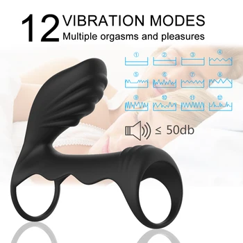 Vibrating Cock Rings Klitoris G-punkt Vibratorer Vibes Stimulatorer sexlegetøj, med Fjernbetjening til Mænd, Kvinder og Par 3