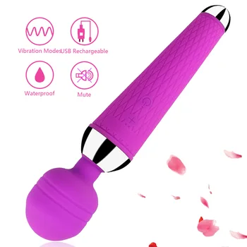 Vibrerende Dildo Klitoris Vibratorer USB Charge Av Magic Wand Vibrator Anal Massageapparat Voksen Sex Legetøj Til Kvinder Safe Silikone Sex Produktion 0
