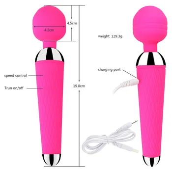 Vibrerende Dildo Klitoris Vibratorer USB Charge Av Magic Wand Vibrator Anal Massageapparat Voksen Sex Legetøj Til Kvinder Safe Silikone Sex Produktion 1