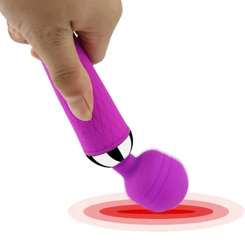Vibrerende Dildo Klitoris Vibratorer USB Charge Av Magic Wand Vibrator Anal Massageapparat Voksen Sex Legetøj Til Kvinder Safe Silikone Sex Produktion 5